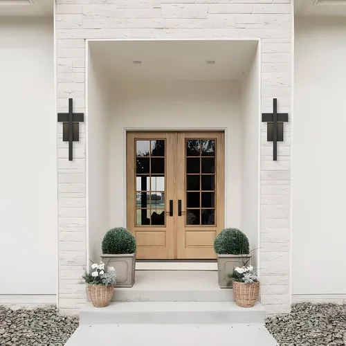 Vista 9 de LamQee Modernas luces de pared para exteriores de 3000 K, apliques de pared LED integrados para exteriores, accesorios de iluminación exterior