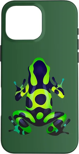 Vista 19 de Green & Black Poison Dart Frog Colored Exotic Amphibian Pet Case for iPhone 16