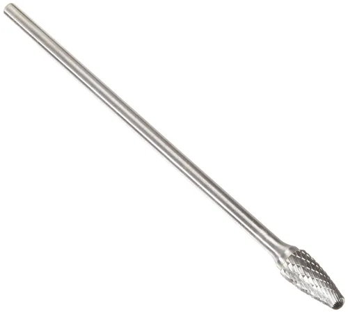 Vista 40 de Drill America SA-1 Rebaba de carburo/lima giratoria cilíndrica de doble corte para amoladora de troquel de 1/4" de diámetro x 5/8" de longitud