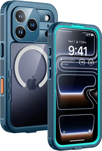 Vista 32 de Lanhiem - Funda magnética para iPhone 16, impermeable, antiespía negro Anti-Spy Negro