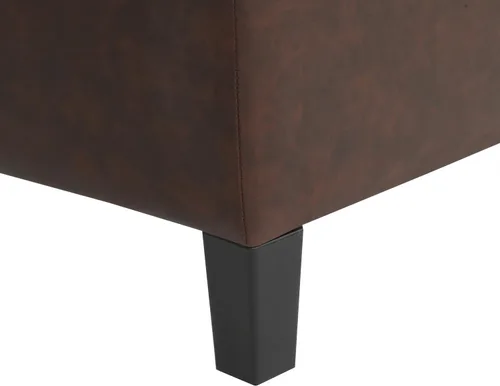 Vista 9 de Homebeez Banco otomano de almacenamiento de piel sintética de 42 pulgadas con parte superior elevadora, moderno reposapiés rectangular para sala