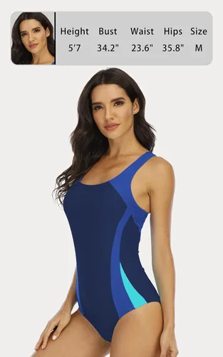 Vista 3 de Halcurt Trajes de baño deportivos de una pieza para mujer