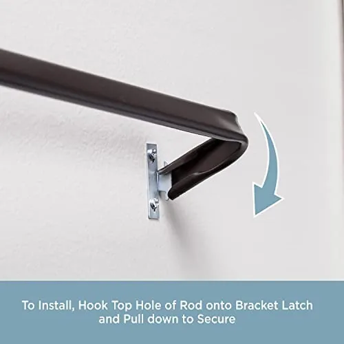 Vista 8 de Blu-Pier Tech Barra individual resistente, barra de cortina con costura de bloqueo de 18 a 28 pulgadas de ancho ajustable, proyección de 2 1/2