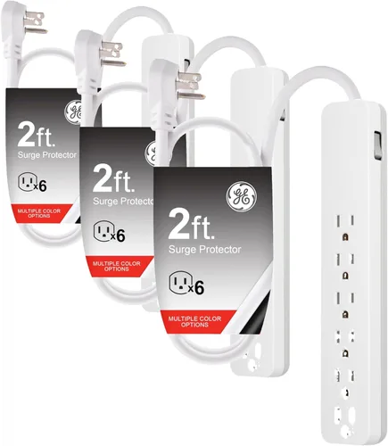 Vista 11 de GE SurGE Protector Power Strip, cable de extensión de 2 pies, extensor de 6