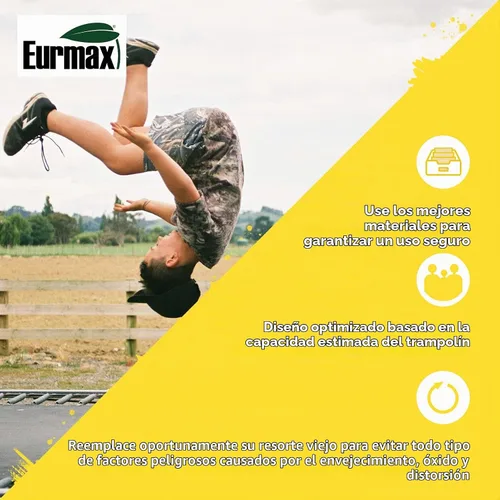 Vista 3 de Eurmax USA Muelles de Trampolín de Acero Inoxidable Resistente de Repuesto con Gancho en T, Paquete de 20 piezas