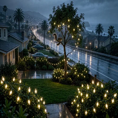Vista 7 de Guirnalda de 100 Luces LED Blanco Cálido de Cable Verde para Navidad, con Certificación UL y Cadena de Iluminación Decorativa Comercial de 35 Pies