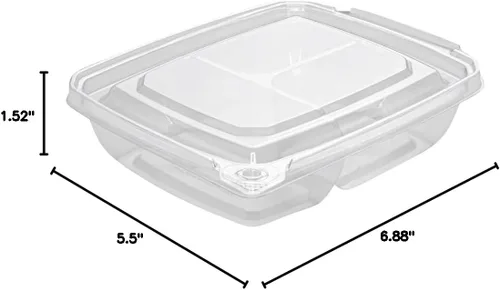 Vista 14 de Restaurantware Tamper Tek - Recipientes rectangulares para llevar de 11 onzas, 100 recipientes duraderos de plástico transparente congelable a