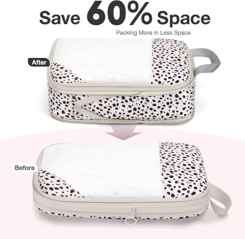 Vista 2 de Juego de 6 cubos de compresión para maletas, cubos de embalaje con bolsa de zapatos, bolsa grande de cosméticos, bolsa de ropa, bolsas
