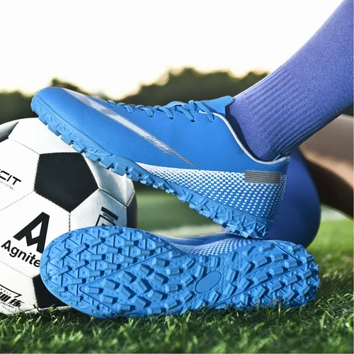 Vista 5 de HaloTeam Zapatos de fútbol para hombre, botas de fútbol profesionales de alta calidad, transpirables, para interiores y exteriores, TFAG