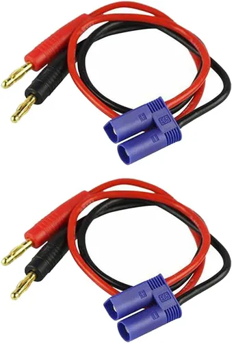 Vista 2 de 2 unids EC5 macho a 0.157 in Banana Plug Bullet macho conector RC batería cable de carga 12AWG 11.8inch para RC helicóptero vehículo juguetes