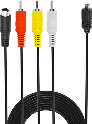 Vista 2 de Cable de TV de audio y video de 5 pies compatible con Sony DCR-DVD755 DCR-DVD810 DCR-DVD850/e/v