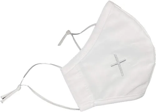 Vista 8 de Máscara facial, Pink Princess 100 % algodón, hecha en Estados Unidos, unisex, para niño Negro (Black Cross)