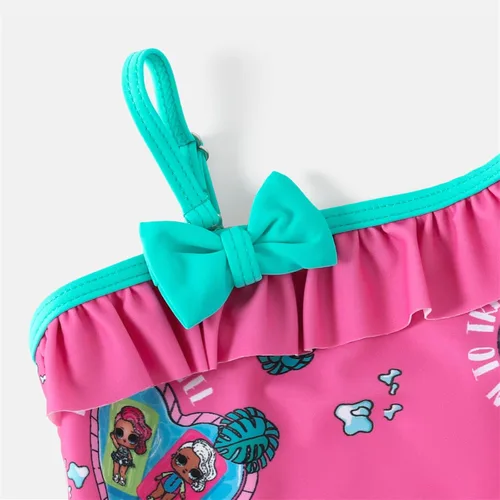 Vista 5 de L.O.L. Surprise! Mommy and Me - Traje de baño de una pieza con estampado de un hombro y volantes familiares a juego