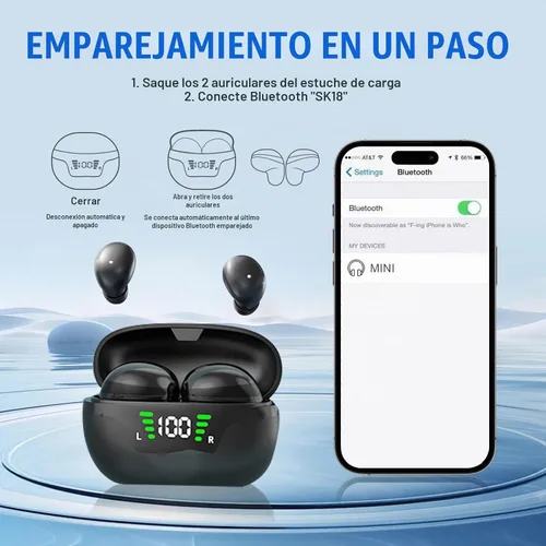 Vista 7 de Mini auriculares invisibles más pequeños inalámbricos Bluetooth auriculares para pequeños canales de oídos, discretos auriculares espía de perfil