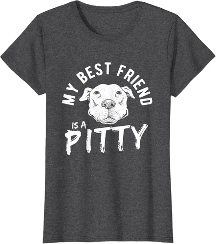 Vista 6 de My Best Friend Is A Pitty Pitties Pitbull - Camiseta Negro
