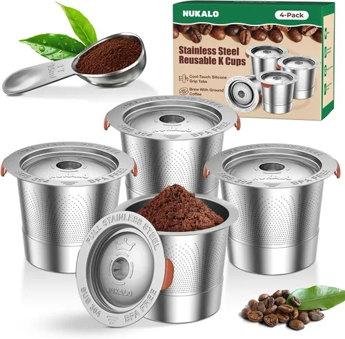 Vista 11 de Cápsulas K reutilizables para Keurig: Cápsulas K recargables de acero inoxidable completo, filtro de café reutilizable para máquinas de café Keurig