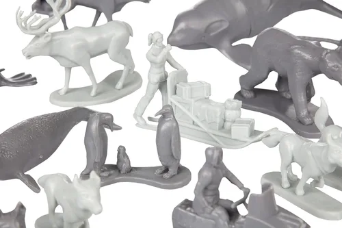 Vista 2 de Juego de animales árticos y antárticos (48 piezas) - Figuras de acción del polo norte y sur con osos polares, pingüinos, focas y exploradores