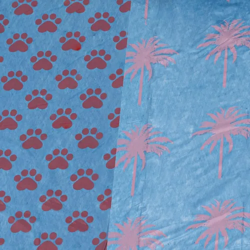 Vista 7 de Juicy Couture Bolsa para excrementos de perro con estampado de palmeras y patas, desechables de fácil desgarro, resistente, resistente a fugas, sin