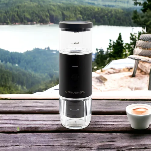 Vista 8 de Mini cafetera portátil de café expreso recargable por USB para espresso en polvo o cápsula