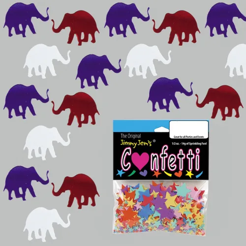 Vista 3 de Confeti Elefante Rojo, Blanco, Azul - Paquete al por menor #8084 QS0