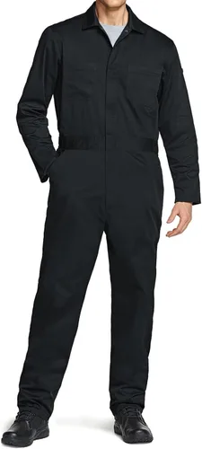 Vista 3 de CQR - Overol para hombre con manga corta, cremallera frontal, múltiples bolsillos, resistente a las manchas y a las arrugas