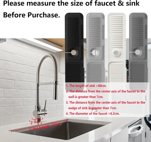 Vista 7 de Protector contra salpicaduras de silicona para fregadero de cocina, bandeja colectora de goteo, protector de fregadero para fregadero de cocina
