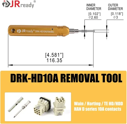 Vista 7 de JRready ST5227 KIT de Herramientas Extractoras Herramientas de Extracción de Contacto Sólido Remoción TE/AMP/HARTING Series D SUB Series HAN