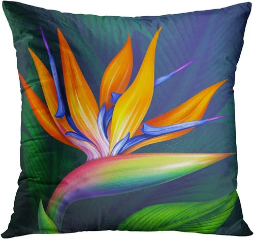 Vista 5 de Britimes Juego de 4 fundas de almohada florales para decoración del hogar, fundas de almohada decorativas para sala de estar, 16 x 16 pulgadas