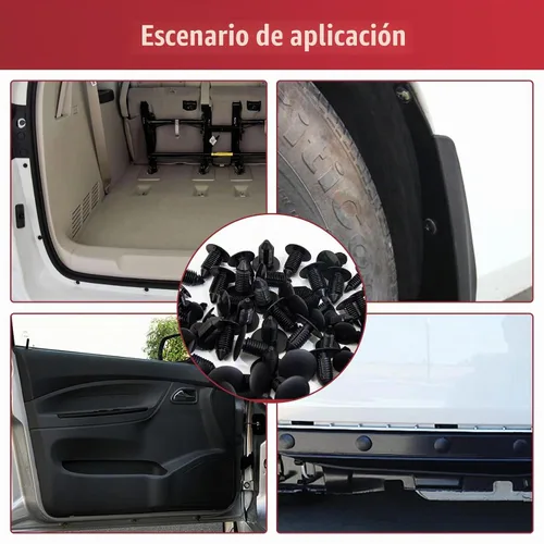 Vista 6 de 160 piezas de clips de retención de guardabarros estilo árbol de Navidad 6mm/7mm/8mm/9mm/10mm/11mm de nylon, surtido universal de cierres