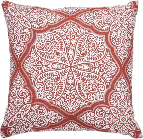 Vista 15 de Indigo Ink - Almohadas decorativas para sofá o cama, decoración bohemia del hogar, almohada redonda de algodón de 20 x 20 pulgadas con borlas