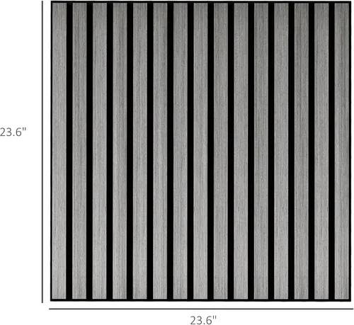 Vista 7 de HOMCOM Paquete de 4 paneles acústicos 3D, paneles de madera insonorizados de 24 x 24 pulgadas para pared, paneles de pared de listones de madera