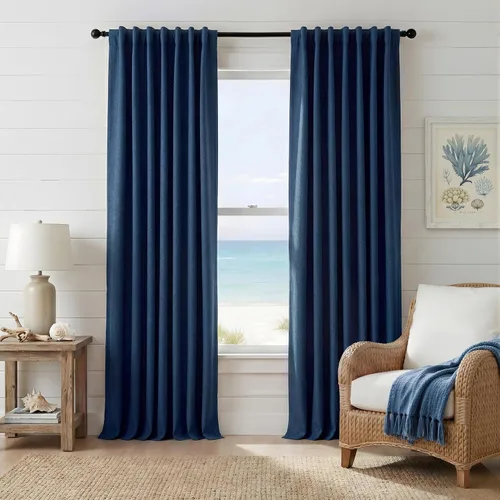 Vista 187 de RYB HOME Cortinas de lino texturizado 100% opacas de 84 pulgadas de largo, aislamiento térmico, privacidad, ahorro de energía para dormitorio, sala