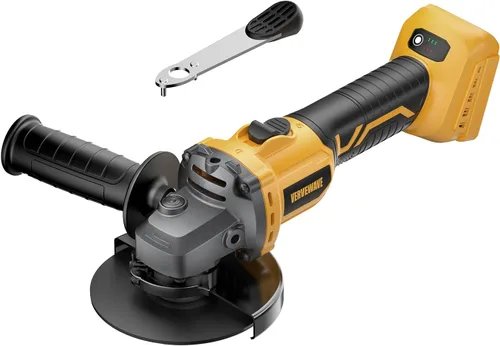 Vista 13 de Amoladora angular de 4-1/2 pulgadas inalámbrica compatible con batería Milwaukee de 18 V/M18, amoladora eléctrica de 6 velocidades variables