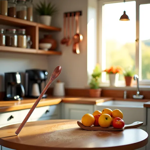 Vista 2 de Cuchara de miel, cucharas de madera, cucharas de mango largo, cucharas de café, cucharas de té, cucharas de cocina para cocinar accesorios de café