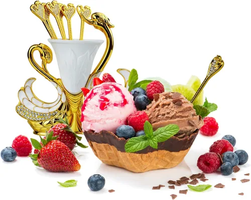 Vista 7 de Juego de cucharas con base de cisne dorado, cubiertos decorativos de cisne con 6 cucharas, cucharas de café, organizador para postres, helado