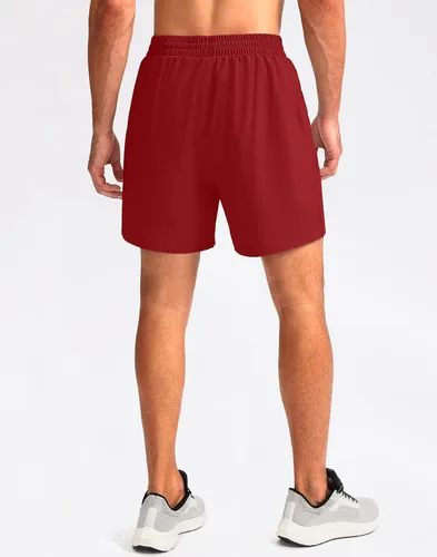 Vista 3 de Pudolla Pantalones cortos de correr para hombre, 5 pulgadas, ligeros, para gimnasio, entrenamiento, atlético, casual, con bolsillos con cremallera