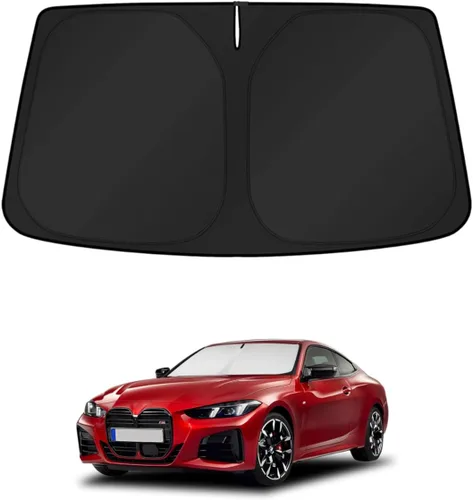 Vista 206 de KUST - Parasol plegable para parabrisas para BMW X1 E84, accesorios 2011 2012 2013 2014 2015, protector de visera de sol ajustable que bloquea