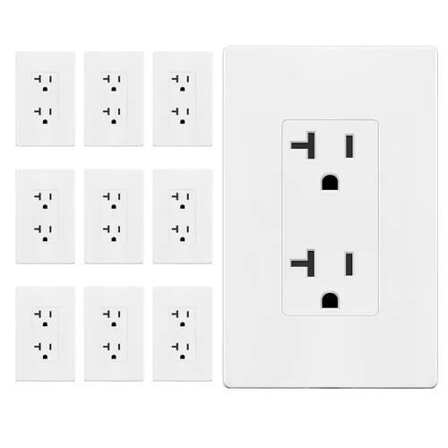 Vista 14 de TG Salida decorativa de 20 A, receptáculo eléctrico estándar resistente a Blanco