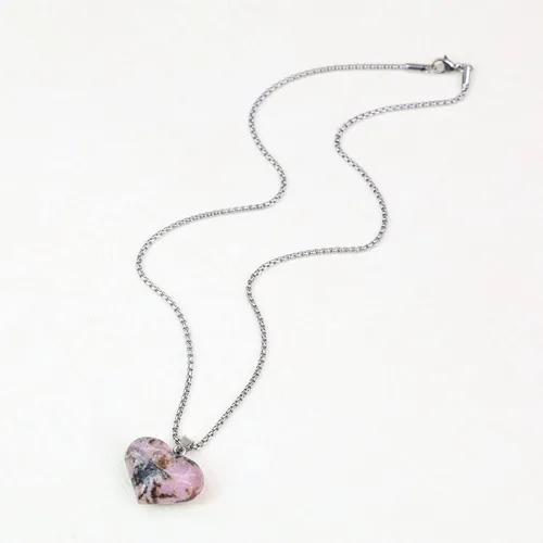Vista 5 de COAI Collar de piedra de cristal de corazón de amor para mujer