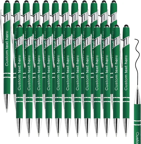 Vista 36 de Amlion Bolígrafos personalizados a granel, bolígrafos personalizados con lápiz capacitivo con nombre, mensaje y logotipo grabado, regalo