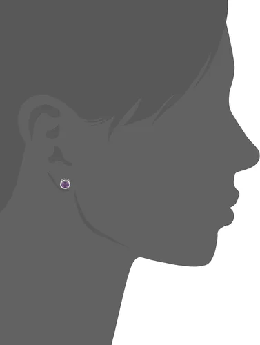 Vista 2 de Tienda Collection Sterling Silver Genuine and Created Gemstone 5mm Bezel Set Birthstone Stud Earrings