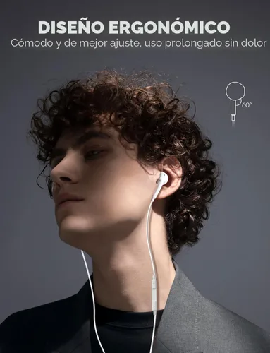 Vista 2 de Antool Auriculares con cable,【Llamadas Ultra Claras y sin Ruido】 Auriculares con cable de 3.5mm, auriculares intraaurales con micrófono, compatibles