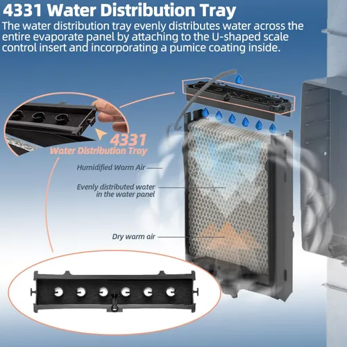 Vista 3 de 4331 Bandeja de distribución de agua de repuesto compatible con humidificadores Aprilaire serie 600 para modelos Aprilaire 600A y 600M humidificador