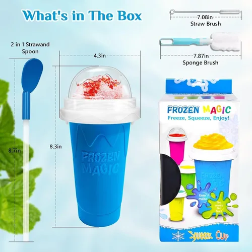 Vista 2 de Taza de granizado Slushie Maker Cup, Taza de granizado mágica congelada - ¡Crea deliciosos granizados en cualquier lugar con esta divertida y genial