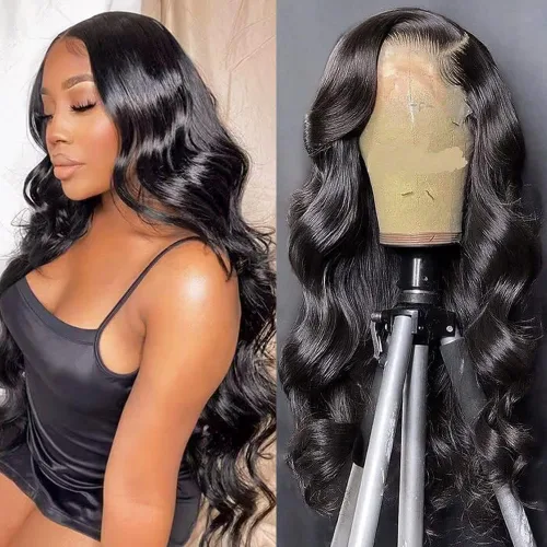 Vista 31 de Pelucas de encaje frontal de 13x4 Highlight Ombre de cabello humano ondulado 4/27 color rubio miel 9A sin pegamento HD encaje frontal transparente