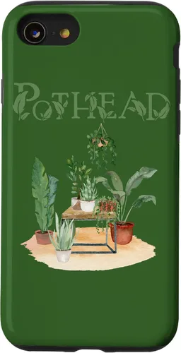 Vista 13 de Carcasa divertida para iPhone 15 Plant Lover Pot Head Green Thumb