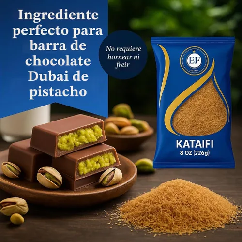 Vista 3 de Eastern Feast - Kataifi asado, 8 oz (227 g), masa Kunafa triturada lista para usar para chocolate Dubai, postres, coberturas