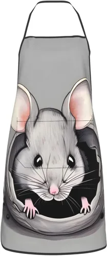 Vista 2 de Grey Rat Men'S And Women'S Chef Apron, 28.3 X 20.4 Inches (Approx. 72 X 52 Cm), &*Adjustable Kitchen Cooking Apron.