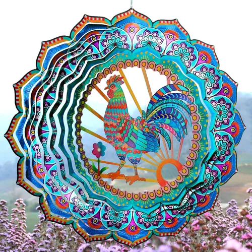 Vista 16 de Aoedelyart Molinillo de viento con mandala, oro intenso, de acero inoxidable de 12 pulgadas, para exteriores, regalo de jardín para mujeres, mamá