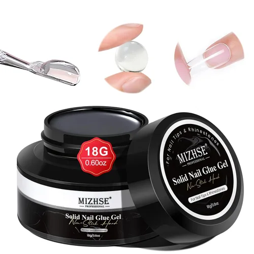 Vista 10 de MIZHSE Kit de pegamento de uñas semisólido de 0.35 oz y removedor de 0.3 fl oz para puntas de uñas a presión, secado rápido súper fuerte, sin